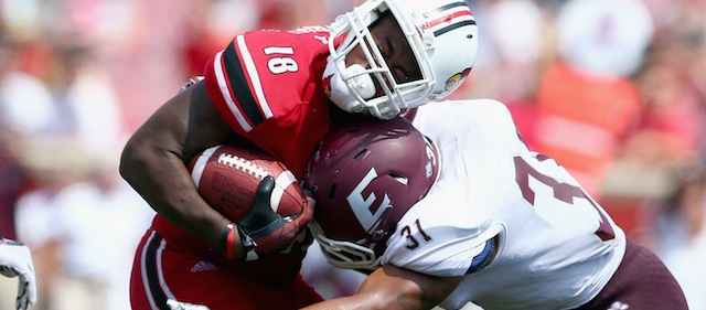 of the Louisville Cardinals during the game against the Eastern Kentucky Colonels at Papa John's Cardinal Stadium on September 7, 2013 in Louisville, Kentucky.