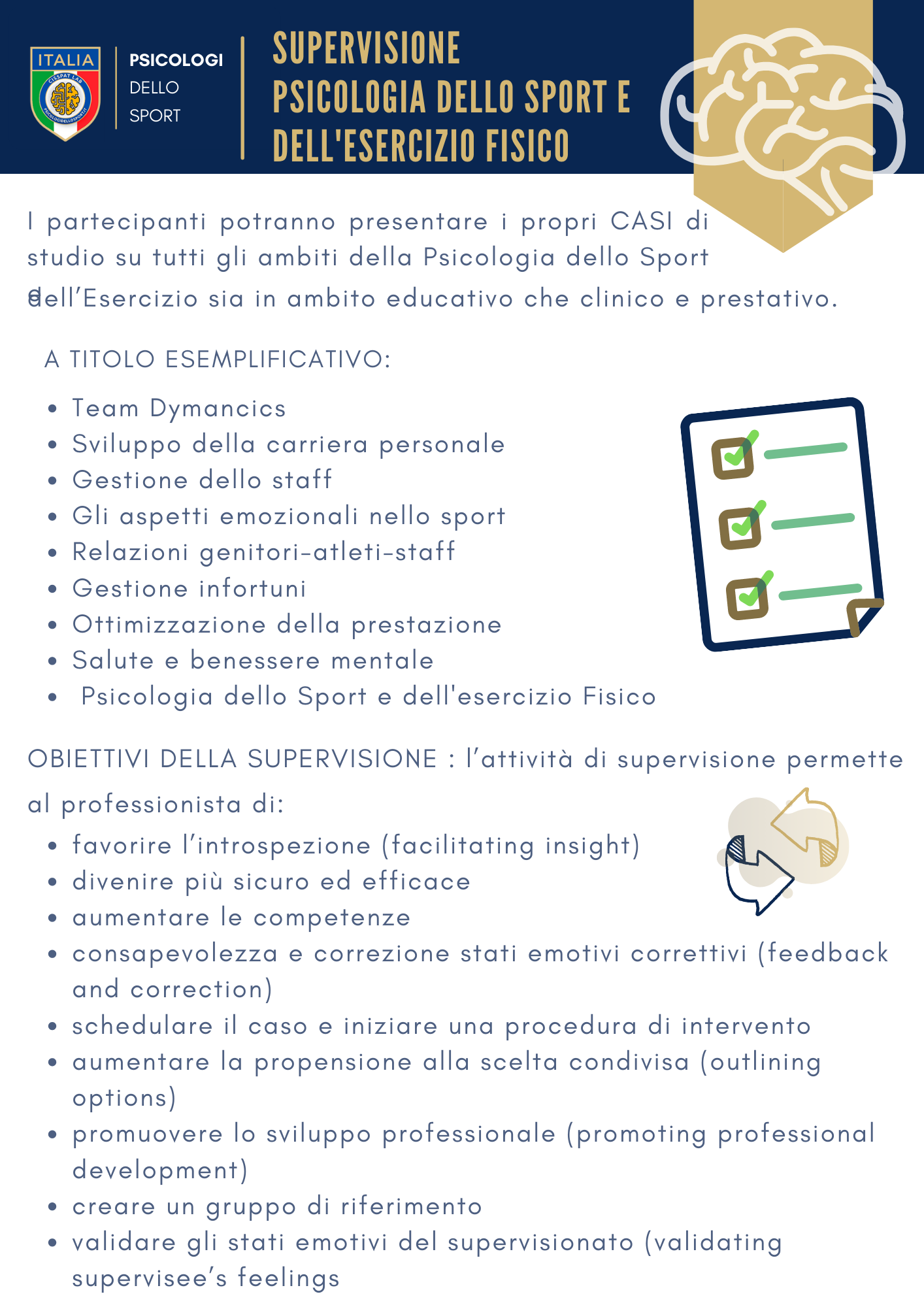 programma supervisione psicologia dello sport e dell esercizio fisicomasterclass 2021 psicologi dello sport e dell esercizio fisico sport psico