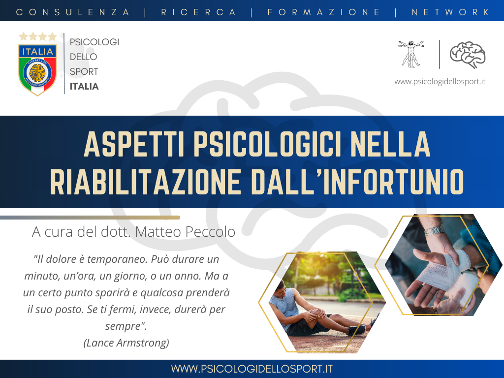 aspetti psicologici nella riabilitazione dall'infortunio