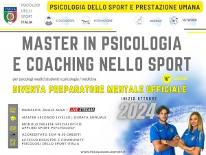 Master psicologia dello sport 16 EDIZIONE  2024  seconda parte bonas  appierto